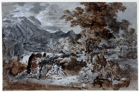 Zeichnung des 19. Jahrhunderts – Heroische Landschaften