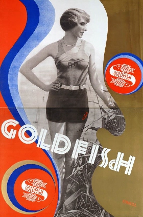 Goldfisch Badeanzüge (Werbeplakat für die Firma Fischer, Maas & Kappauf)